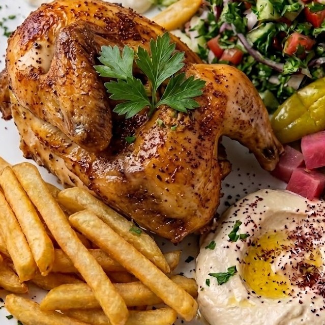 Halbes Hähnchen Teller