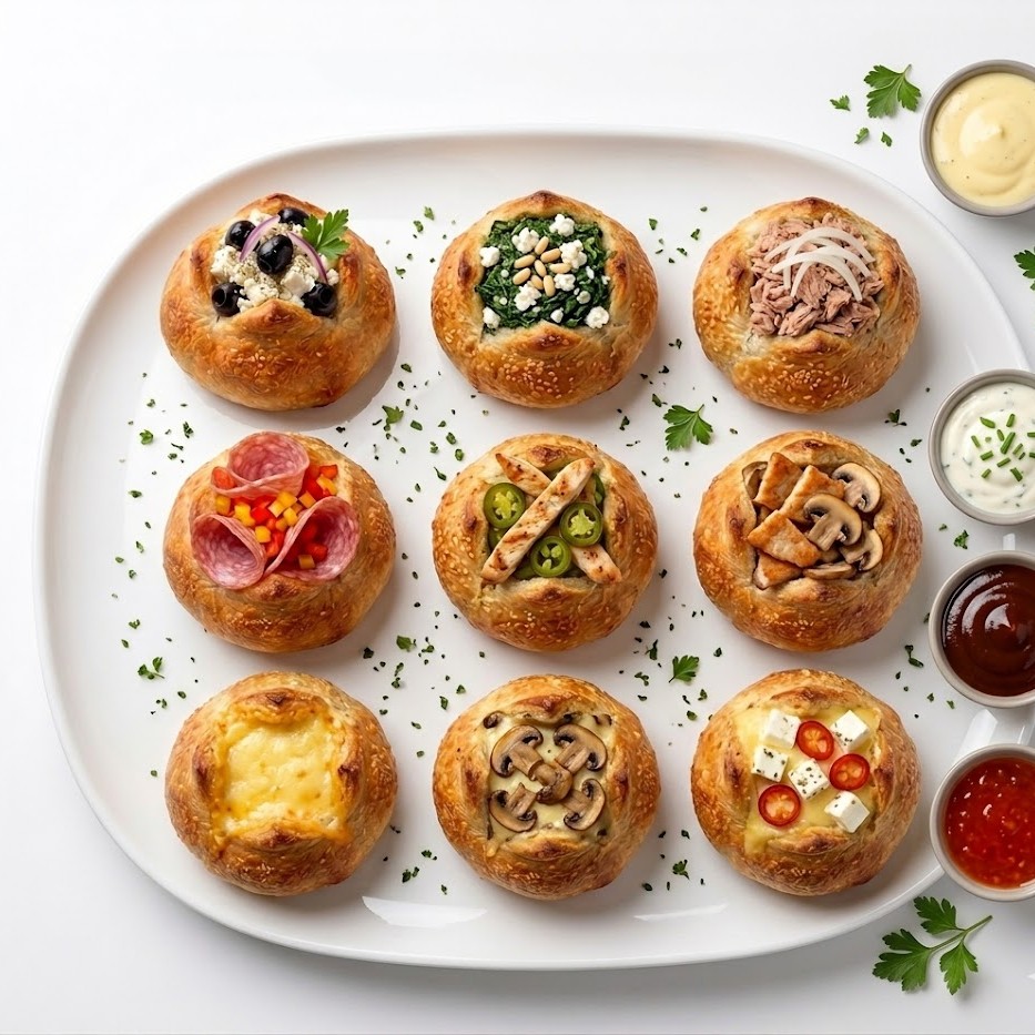 Pizzabrötchen mit Hähnchenbrust und Jalapeño