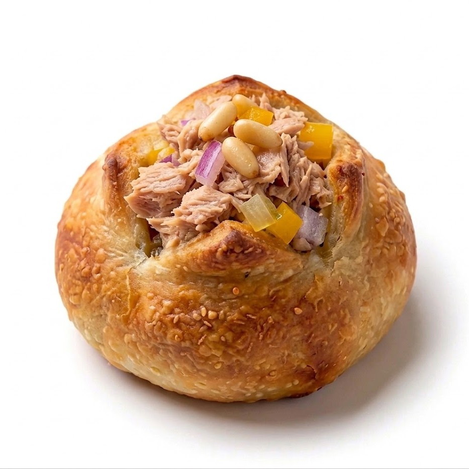 Pizzabrötchen mit Thunfisch und Zwiebeln